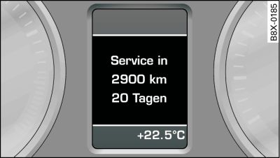 Instrument cluster: Example of a service interval display